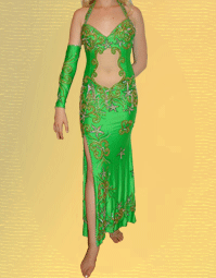 Костюм для танца живота - платье зеленое 