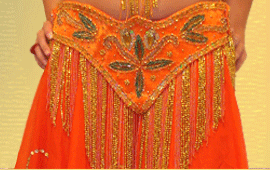 Костюм для танца живота - оранжевый (пояс)